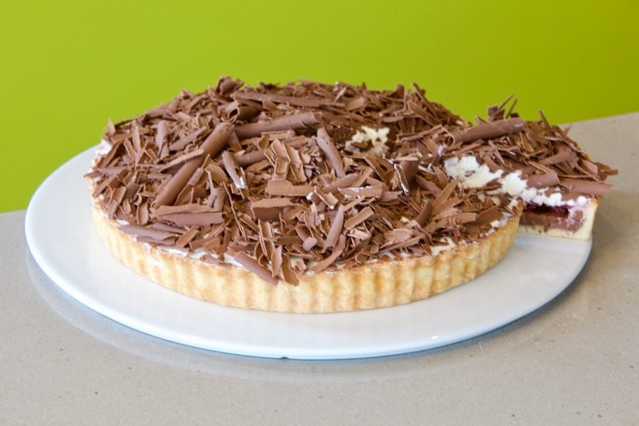 Omgekeerde smurfentaart (€28)