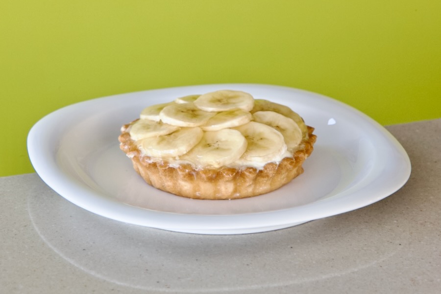 Tartelet bananen met slagroom (€4)