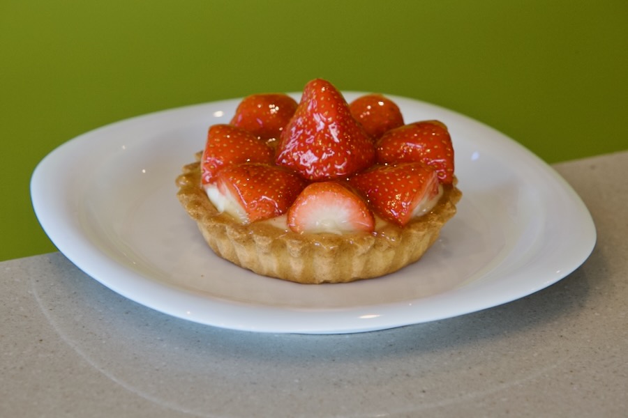 Tartelet aardbeien zonder slagroom (€4,30)